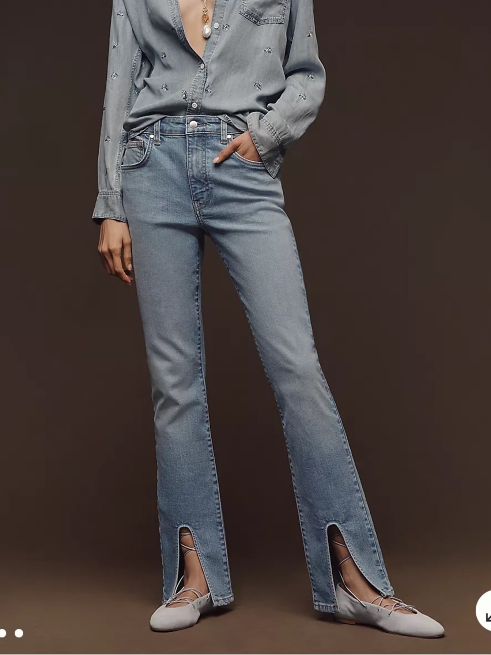 Pilcro High-Rise Front-Split Skinny Jeans